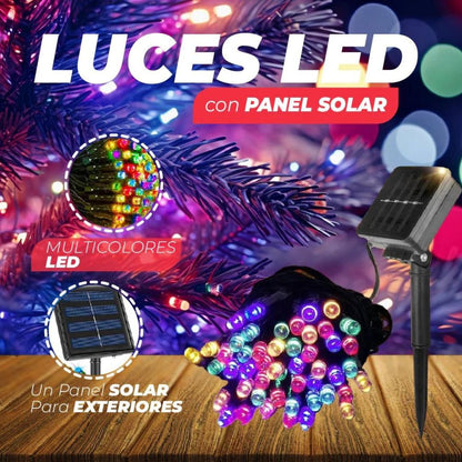 LUCES NAVIDEÑAS CON PANEL SOLAR DE 27 METROS | ENVIO GRATIS TODO PERU