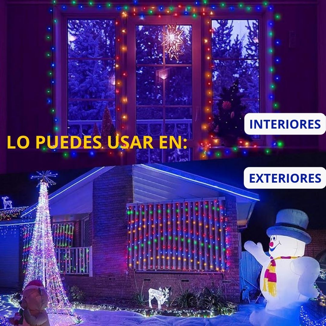 LUCES NAVIDEÑAS CON PANEL SOLAR DE 27 METROS | ENVIO GRATIS TODO PERU